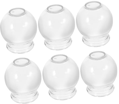 Mipcase 6 pièces Ventouses Verre pour Massage et Thérapie par Succion Ensemble avec Forte Aspiration Stimulation Musculaire et Activation Sanguine pour Usage Familial