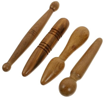 TOPPERFUN 4 piezas Masajeador Manual de Acupresión Barra de Masaje Multifuncional para Cabeza Cuello y Hombros Herramienta y Segura para Relajación y Alivio Muscular Casa y Salones de