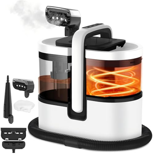 Carpet Cleaner Machine & Spot Cleaner 1800 W, 100 °C Steam Cleaner 15s Quick Heating, 18 Kpa Upholstery Cleaner with Strong Suction Power, Portable Steamer for Cleaning Sofa, Carpet, Upholstery