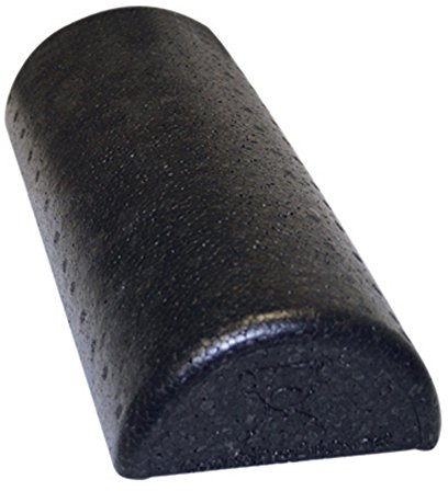 CanDo 30-2291 Foam roller half-round / Fascial roll / Massage roll - Pilates, Physio, Yoga, trigger point, 31 x 15 x 10 cm, black