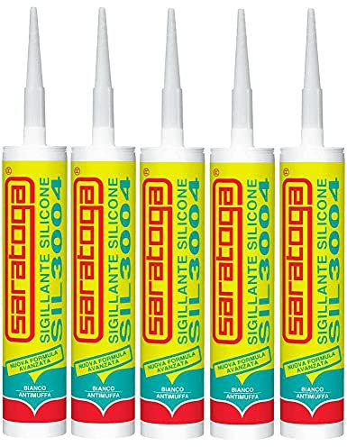 Silicone sigillante bianco antimuffa - SIL3004-5 pezzi -