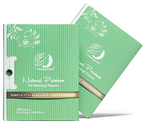 Natural Green Tea Oil Absorbing Tissues - 200 Counts in 2 Pack, Premium Face Oil Blotting Paper - Take 1 Piece Each Time Design - Large 10CM Oil Absorbing Sheets, No Waste and Easy to Carry in Pocket!