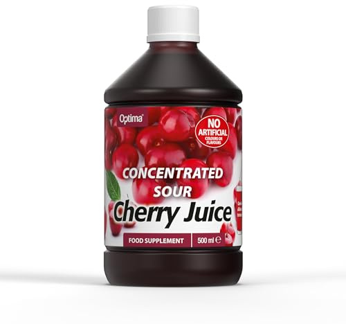 Optima Sour Cherry Juice Concentrate, Natural, Vegan, No Artificial Flavours or Colours, Food Supplement, 500 ml Bottle