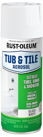 Rust-Oleum 280882 Tub & Tile Spray Paint, 12 oz, Gloss White