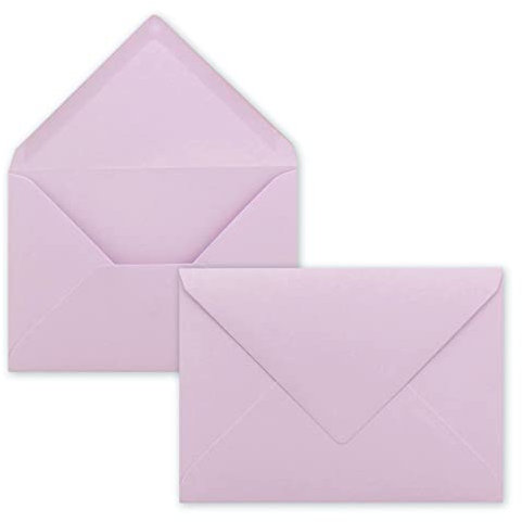 50 Brief-Umschläge - Lila - DIN C6-114 x 162 mm - 120 g/m² - Kuverts mit Nassklebung ohne Fenster für Gruß-Karten & Einladungen - FarbenFroh by GUSTAV NEUSER