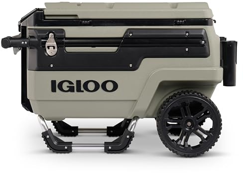 Igloo Premium Trailmate Wheeled Coolers 70 QT, Insulated Portable Cooler with Heavy Duty Wheels, 112 Can Capacity, Leak-Proof Rolling Cooler