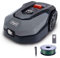 Scheppach Mähroboter RLM500W bis zu 500 qm² | 18cm Schnittbreite | 20-60 mm Schnitthöhe | Regensensor | WiFi & BT | App gesteuert | 35% Steigung | mit Station, 9 Messer, 100m Kabel & 130 Haken