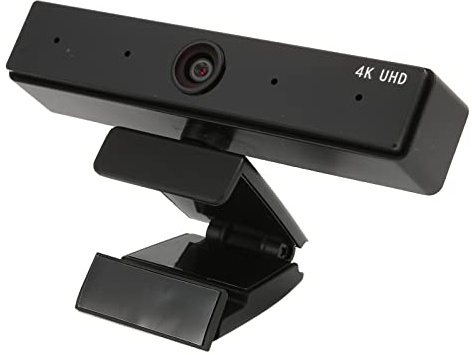 Webcam 4K, Appel Vidéo Ultra 4K HD, Deux Micros Omnidirectionnels, Objectif HD sans Distorsion CMOS 1/2,8, Champ de Vision Large, Caméra Web USB pour PC/Ordinateur Portable/Tablette
