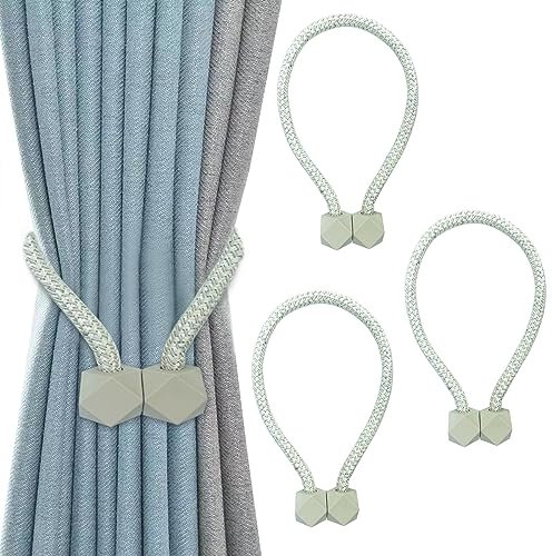 Nutabevr 4 Piezas Alzapaños de Cortina Magnéticos, Correas de Imán para Cortina, Sujeta Hebillas Cortinas para Decoración del Hogar, para la Decoración de la Ventana del Hotel Home Office