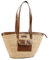 NATUREHOME Exklusive Marken Design Palmblatt Tasche mit hochwertigem, dunklem Stoff, Seitentasche, Reißverschluß und Details auch hochwertigem Ziegenleder