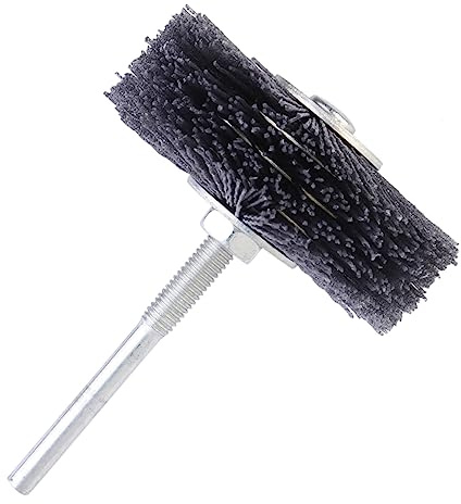 Hoement Cepillo de Rueda de Seda Grano 320 Cabezal Abrasivo para Pulido Flexible y Acabado de Madera en Muebles y Ranuras
