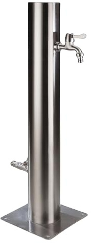 UPP Colonne de distribution d'eau en acier inoxydable avec 2 robinets, conduite d'alimentation cachée - Robinet d'eau - Fontaine, installation facile - 75 cm