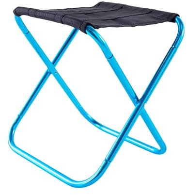 Mafagwre Klappbarer Camping Hocker, 25.5 X 21 X 28 cm, Leichter Tragbarer Angelhocker, Faltbarer Aluminiumstuhl Für Wandern, Picknick, Strand, Garten, Rasen, Grillen, Reisen (Blau)