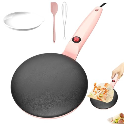 lyanny Crepiera Elettrica, Crepiera Istantanea con Manico Antiaderente, Crepiera Elettrica Istantanea Antiaderente da 20 cm, Controllo Automatico della Temperatura, Facile Pulizia