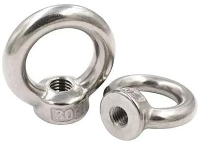 5Pcs M6 Lifting Eye Nut,Stainless Steel 304 Metric Ring Shape Lifting Eye Threaded Nut