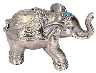 Haofy Cendrement, Cendrier de Cendrier de Cigare Elephant Épreuve du Vent Métal Métallip Exquisite Elephant pour Hommes Femmes Utilisation Intérieure Extérieure, Décoration