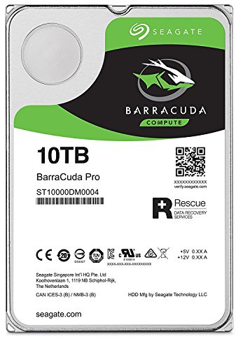 Seagate BarraCuda Pro 10TB Internal Hard Drive Performance HDD – 3.5 Inch SATA 6 Gb/s 7200 RPM 256MB Cache for Computer Desktop PC, Data Recovery (ST10000DM0004)
