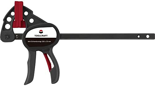 Mini morsetto con una sola mano, 100 x 35 mm, 250 Nm TOOLCRAFT 1574784, larghezza di serraggio (max): 100 mm, lunghezza 191 mm