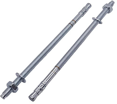 (10 Stück) Keilanker M10 x 230 mm, Metalldübel, Durchgangsbolzen Mauerwerk Befestigung, Beton-Spreizanker (10, M10 x 230 mm)