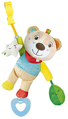 Clementoni 17708 Easy-Peasy Bear Stroller, Pushchair for Toddlers-Early Years, Infant, New Born Soft Toys Gift, Multicolour, Medio