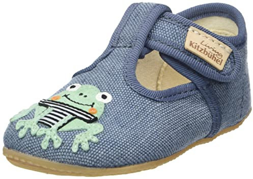 Living Kitzbühel Baby T-Spange Frosch Hausschuh, Jeans, 20 EU