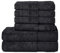Komfortec 6er Handtuch Set aus 100% Baumwolle, 2er Badetücher 70x140 cm und 4er Handtücher 50x100 cm, Frottee, Weich, Schwarz