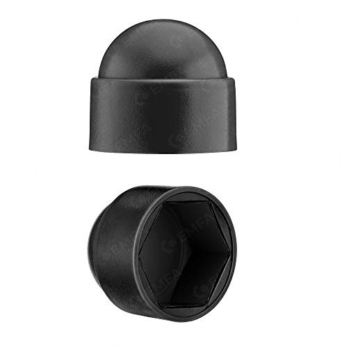 EMFA Lot de 20 capuchons de protection hexagonaux pour vis M12 (largeur de clé 19) - Noir - Capuchons de vis et écrous - Capuchons en plastique pour vis