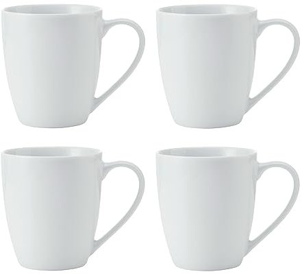 MIKASA Chalk 4pc Porcelain Mug Set, 380ml, Gift Boxed