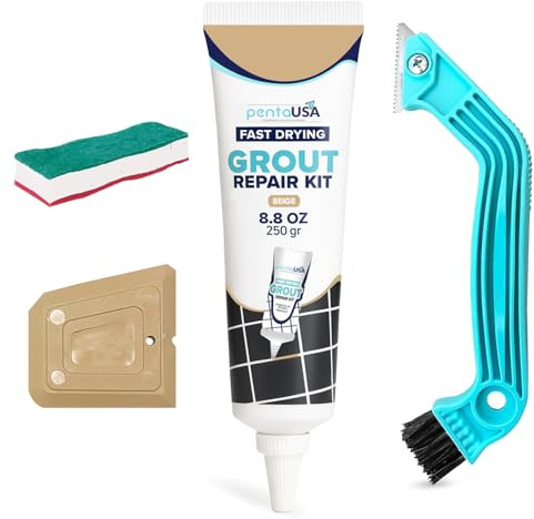Grout - (Bundle Set) Ready Mixed Grout Reviver with Sponge, Scraper + Rake