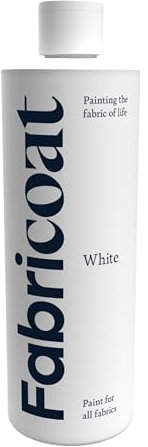 Fabricoat Fabric Paint – Restore or Change the Colour of Any Fabric - Paint Directly Onto Fabric - Transform Anything – Sofas, Lampshades, Car Interiors (250ml, White)