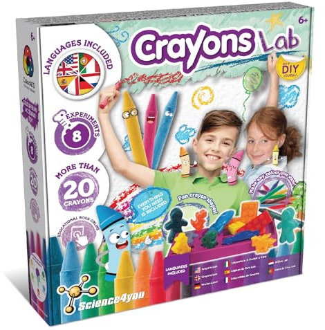 Science4you Make Your own Wax Crayons for Kids Age 6+ – Make More 20 Pencils with Fun Shapes: Paint Sticks, Dinosaur, Unicorn, Creative & Colouring Educational Kit, Gift for Boys & Girls Age 6 7 8 9+