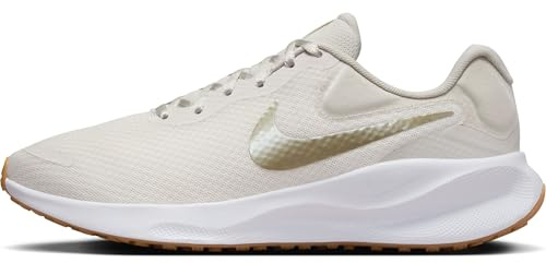 Nike Revolution 7, Zapatos con Cordones Mujer, Phantom/Neutral Olive-LT Bone-White-Gum, 38 EU