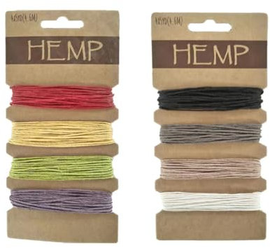 WeddHuis 8 Colores Hilo de Macramé, Para Pulseras, Cuerda de Algodón Encerada, Cuerda de Lino Multicolor, Hilo de Cáñamo, Cuerda Natural Colorida, Cuerda para Fabricación de Joyas y Manualidades