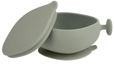 b.box Schüssel mit Saugnapf für Babys + Deckel | Stabiler Saugnapfsockel | Einzigartiger Griff für maximale Stabilität | 100% Platin-Silikon | spülmaschinenfest | ab 6 Monaten