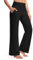 Timuspo Yoga Hosen Damen Weites Bein Sporthose Bauchkontrolle Hose Schwarz Lose Bequeme Gerade Freizeithose mit Seitentaschen S