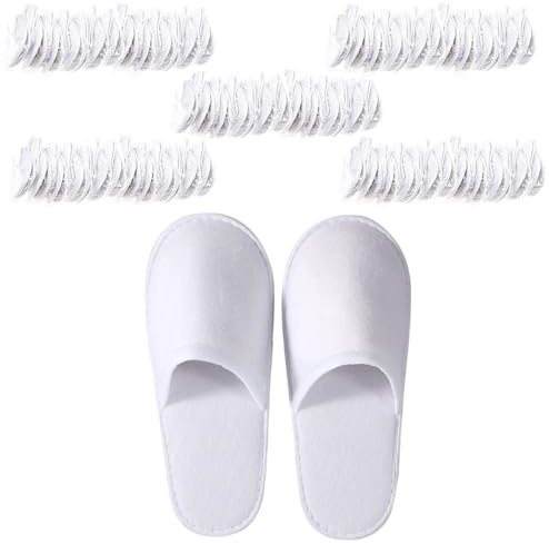 Gziztx Ciabatte Ospiti Ciabatte Monouso Antiscivolo Pantofole Ospiti Adatto per Hotel, Spa, Casa, Viaggi, Unisex (100 Paia)