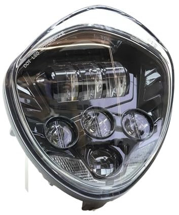 Faro Delantero Moto Motocicleta para Suzuki, Conjunto De Faros LED, Proyector De Faros H4 De Haz Alto/bajo Faros Motocicleta(1pcs Black)