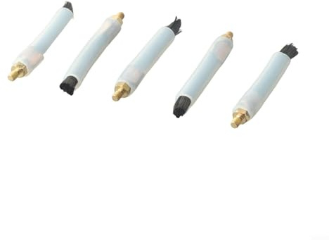 5Pcs M6 Carbon Fiber Conductive Welding Brushes for Weld Seam Bead Joint Cleaning Polishing Machine, Adjustable Length with Silicone Sleeve, High Resistant