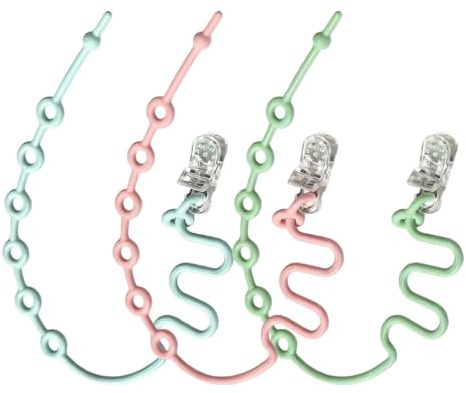 3Pcs Toy Safety Straps, Stroller Toy Straps, Adjustable Lightweight Pacifier Teether Clip Safety Harness Secure, Anti Drop Teether Holder, for High Chairs, Cribs, Car Seats, Etc