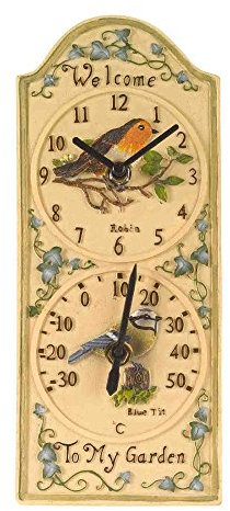 Outside In Design Birdberry Wall Clock & Thermometer