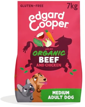 Edgard & Cooper Pienso Para Perros Orgánica Medianos, Ternera y Pollo Orgánicos (7kg), Comida Perro Seca Ecológica, Ingredientes Naturales, Rico en nutrientes