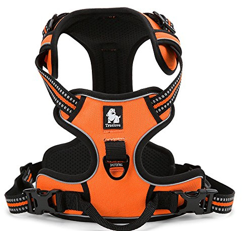 WINHYEPET True Love Hundsele antidragkraft justerbar reflekterande hundsele, säker vadderad sele, medium och stor hundsele, TLH5651 (orange, XL)