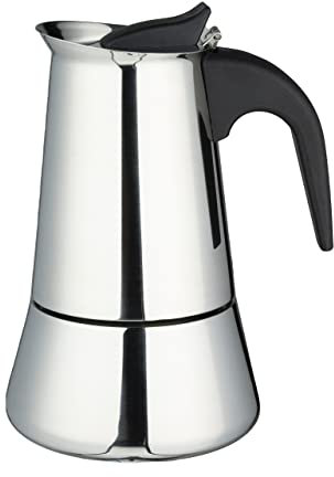 Café Olé Stovetop Espresso Maker, Stainless Steel, 2-Cup – Compatible with Induction, Ceramic, Gas and Electric Stoves, SEM-02, Silver