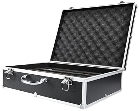 F Fityle Instrumentenbox Mikrofonkoffer Gesangsmikrofon-Hartschalenkoffer Hartschalen-Schaumstoffkoffer Alu-Mikrofonkoffer für Broadcast-Equipment