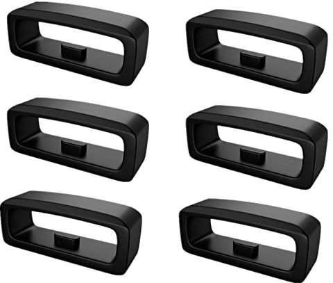 6 Stück 26mm Uhrenarmband Schlaufen Kompatibel mit Garmin Fenix 3/Fenix 3 HR/Fenix 3 Sapphire Verschlussring Silikon Uhrenarmband Halter Armband Schlaufe (Schwarz)