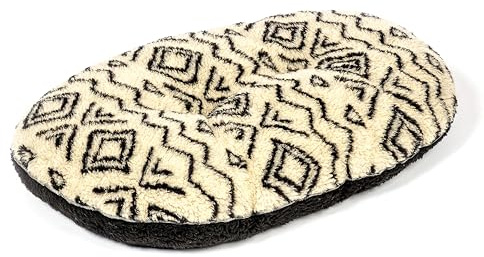 Danish Design Neutral Geometric - Sherpa Fleece Quilted Mattress Grey Dog Bed for Adult/Senior/Puppy Beds - 21in