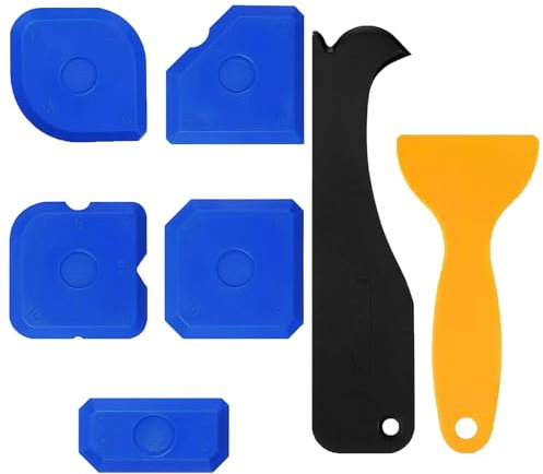 Lissage Des Joints, Ensemble d'outils de Calfeutrage, 6 Pièces Outil de Calfeutrage Joint Silicone, Spatule joint Silicone, Lisseur Joint Silicone, pour le Silicone Spatule à Lisser