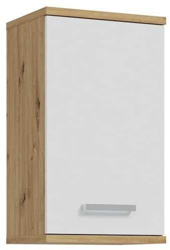 Home4You Hängeschrank - B 40 cm - Artisan Eiche Dekor - Hellgrau matt - 1 Tür