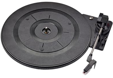 TOYZFRIENDY Platine Vinyle Vintage Tourne-Disque 28 Cm pour Amateurs De Musique Style Rétro Préampli Intégré Usage Intérieur Plastique Noir