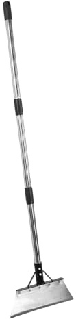 Garosa 30 Cm Platt Trädgårdsspad, Tunga Rostfritt Stål Rengöring Spade Skrapa med Avtagbart Utdragbart Handtag, för Utemedning Av Snöborttagning Grävning